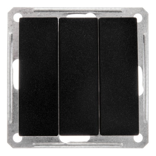 Трехклавишный выключатель Schneider Electric W59, черный бархат, VS0516-351-6-86