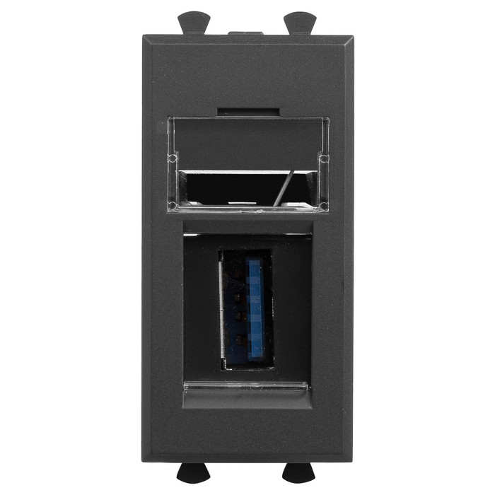 Розетка USB DKC AVANTI, в кабель-канал монтаж, черный матовый, 4412301