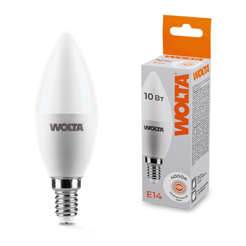 Светодиодная лампа WOLTA 25SC10E14 10Вт 4000K E14