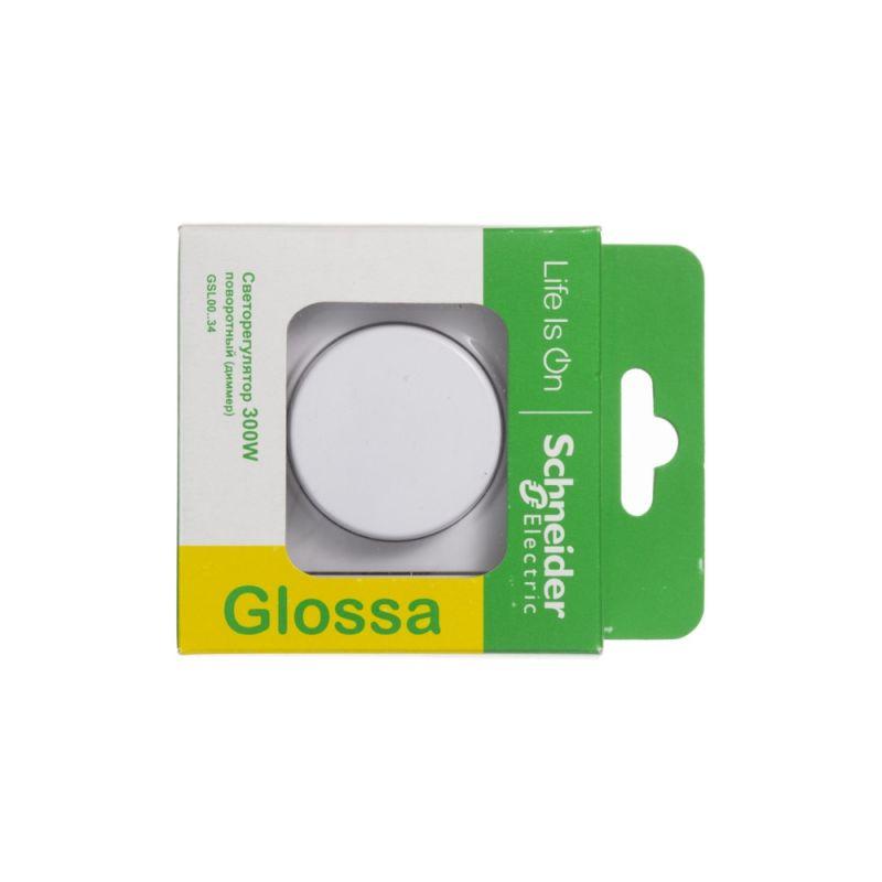 Светорегулятор (диммер) Glossa 300Вт поворот. в сборе белый SchE GSL000134