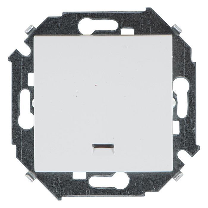Выключатель одноклавишный кнопочный Simon SIMON 15 с подсветкой, 4000 Вт, белый, 1591160-030