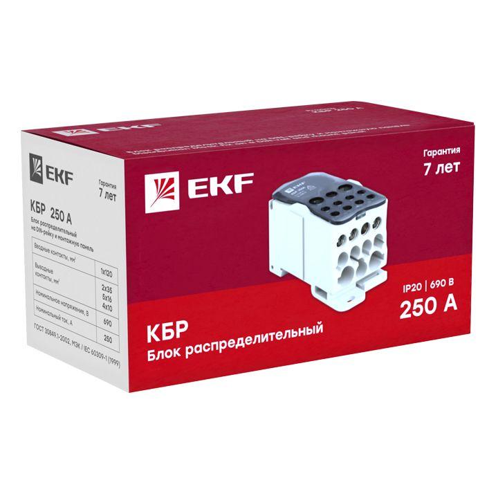 Блок распределительный КРОСС крепеж на панель и DIN КБР-250А EKF plc-kbr250