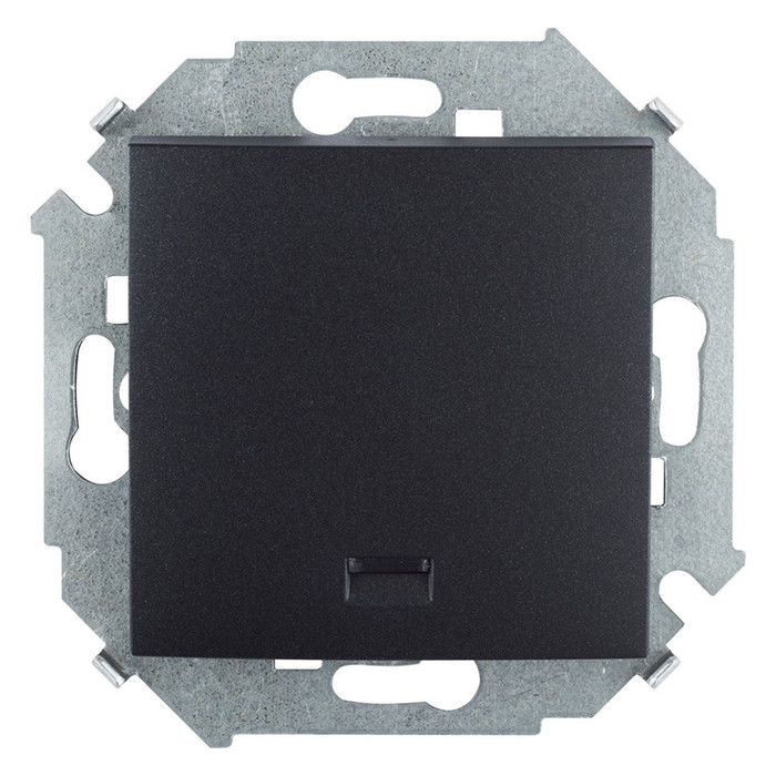 Выключатель одноклавишный кнопочный Simon SIMON 15 с подсветкой, 4000 Вт, графит, 1591160-038