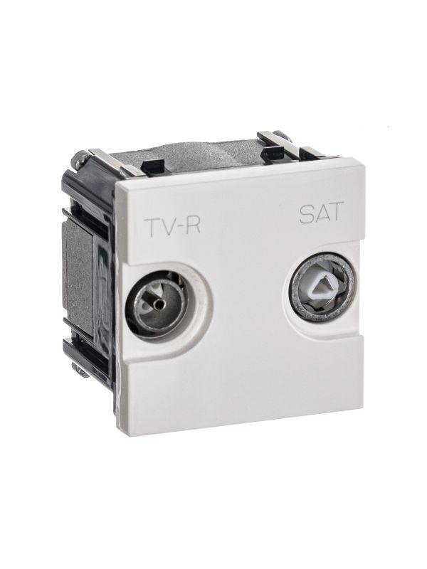 Розетка TV-R-SAT 2мод. Zenit с накладкой белый ABB 2CLA225130N1101