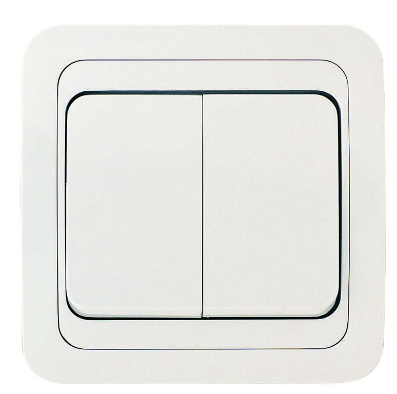 Mimoza Выключатель двухклавишный белый