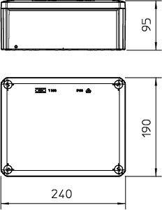 Коробка распределительная 240х190х95мм IP66 T250 OE закрыт. сер. OBO 2007287