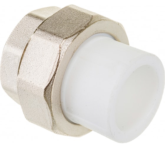 Муфта разъемная 20 х 3/4 ВР полипропиленовая PPR белая