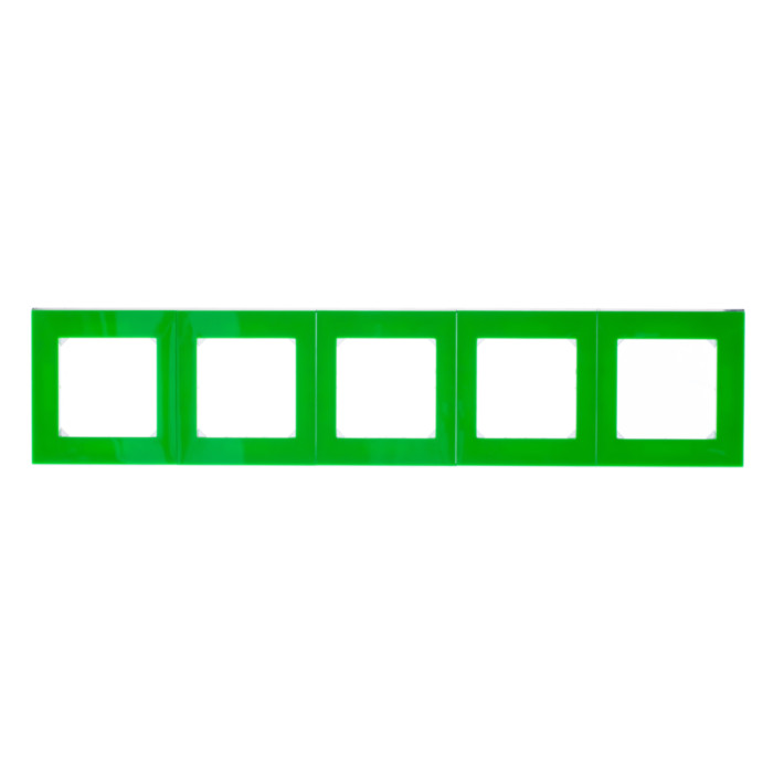 Рамка 5 постов ABB LEVIT, зеленый // дымчатый черный, 2CHH015050A6067