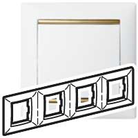 Рамка 4п гор Бел/Зол Valena