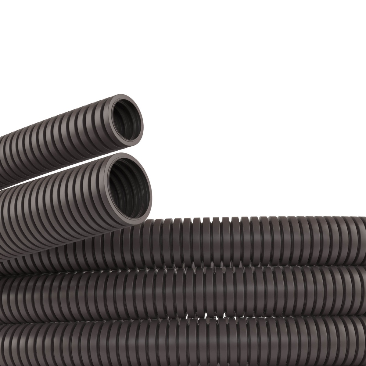 Труба гофрированная DN12мм ПВ-0 Dвн=12.2 мм Dнар=15.8 мм полиамид 6 темно-серая без протяжки