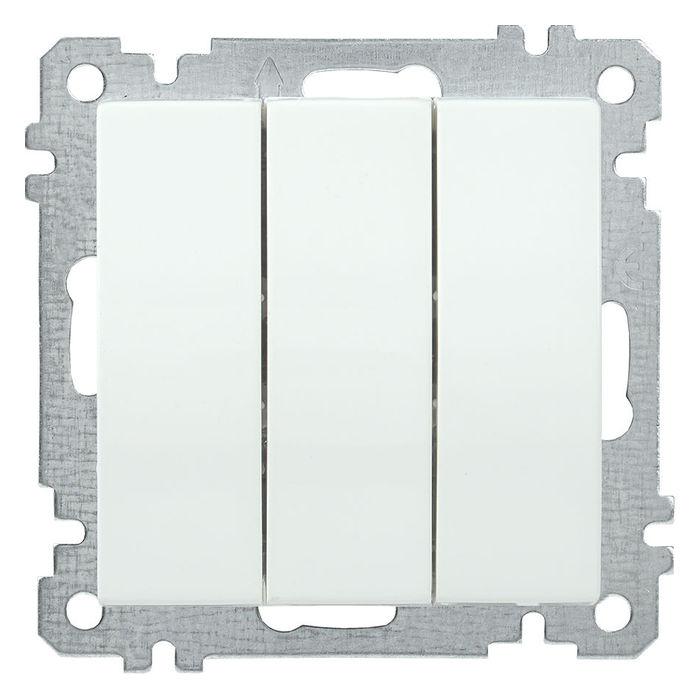 Трехклавишный выключатель IEK BOLERO, белый, EVB30-K01-10-1