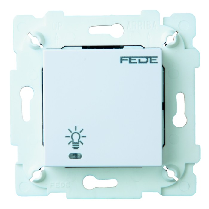 Выключатель сенсорный одноклавишный FEDE коллекции FEDE, белый, FD28601