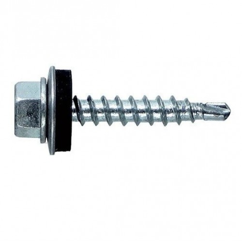 Саморез кровельный 4.8х50 сверлоконечный шайба EPDM покрытие цинк