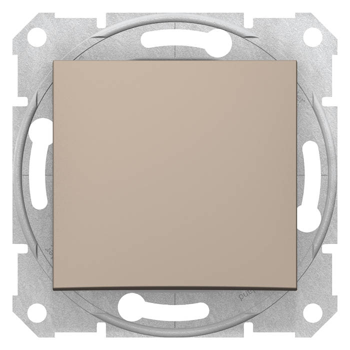 Выключатель одноклавишный кнопочный Schneider Electric SEDNA, титан, SDN0700168
