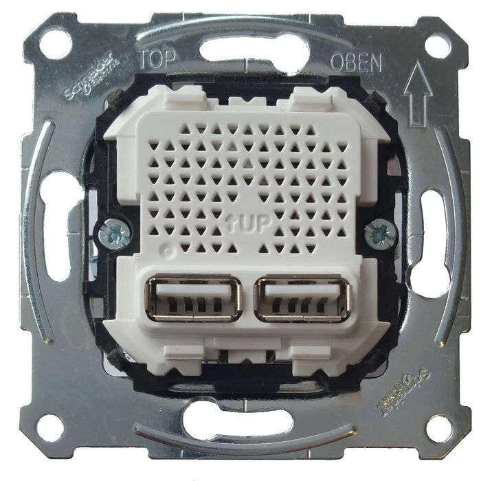 Розетка USB Schneider Electric, скрытый монтаж, MTN4366-0100