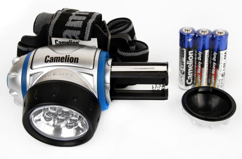 Налобный  фонарь LED5310-7F3 (7LED 3 режима; 3хR03 в комплекте; метал.) Camelion 7534