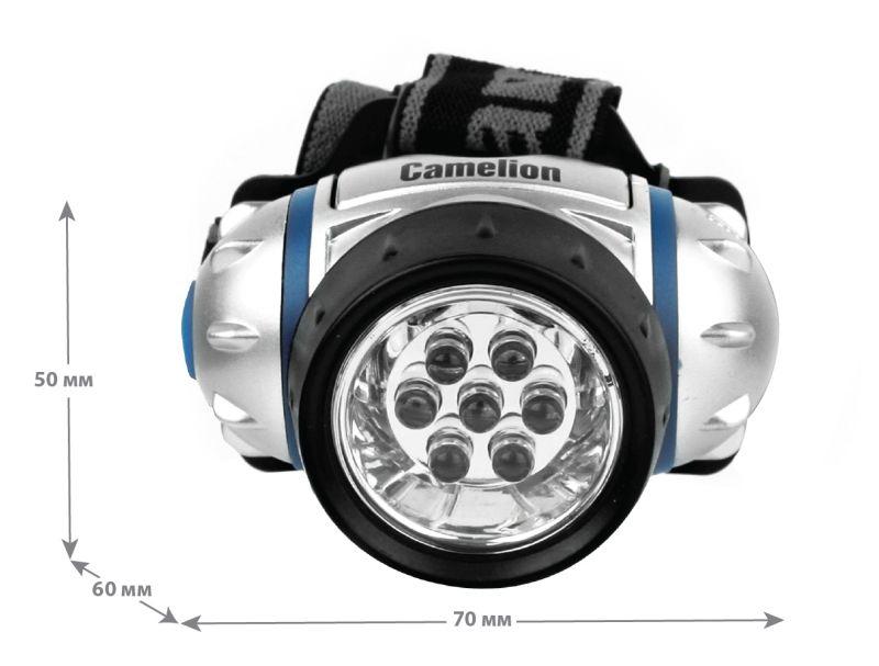 Налобный  фонарь LED5310-7F3 (7LED 3 режима; 3хR03 в комплекте; метал.) Camelion 7534