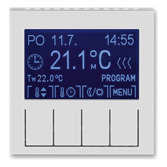 Терморегулятор универсальный программируемый ABB LEVIT, с дисплеем, серый // белый, 2CHH911031A4016