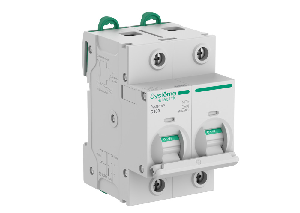 Systeme Electric Systeme9 Автоматический выключатель (АВ) 27мм C 100A 2P 10 kA 400В