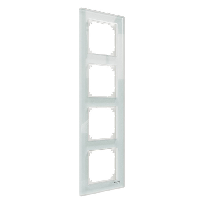 Рамка 4 поста Schneider Electric MERTEN M-ELEGANCE, белый кристалл, MTN4040-3220