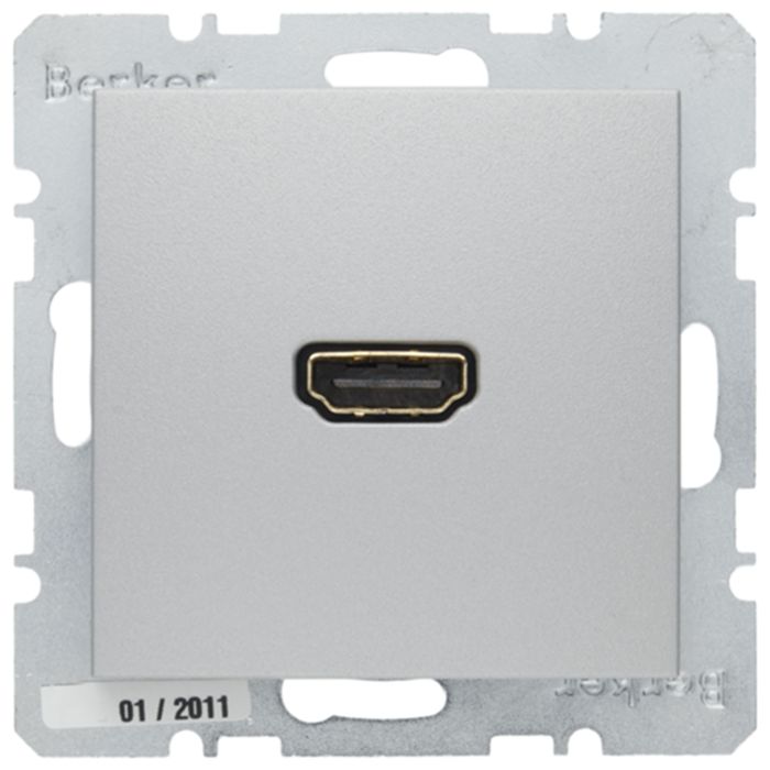 Розетка HDMI Berker,  алюминий, 3315421404