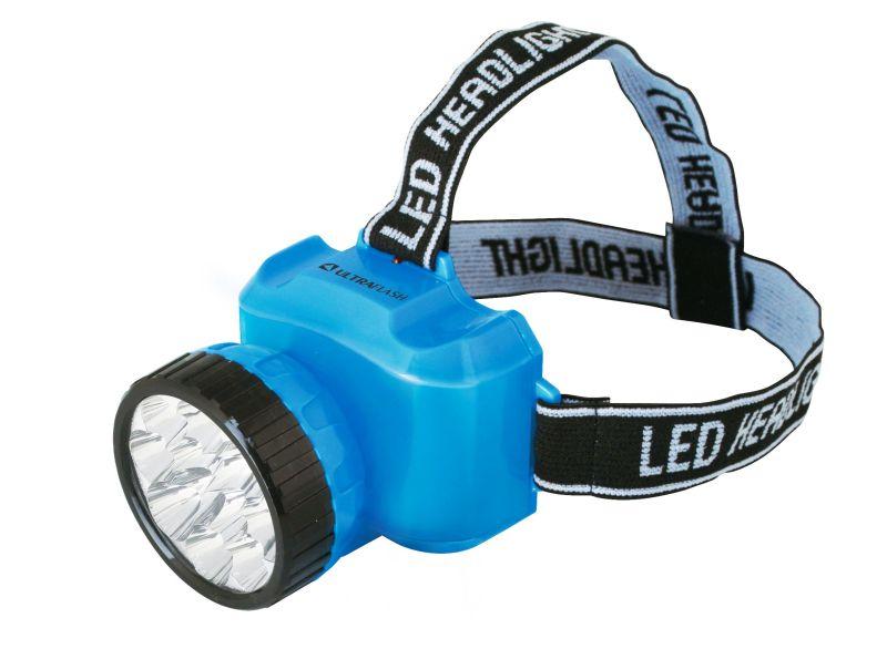Налобный  фонарь аккумуляторный LED 5361 (220В 12LED 2 режима; голуб.) Ultraflash 12420