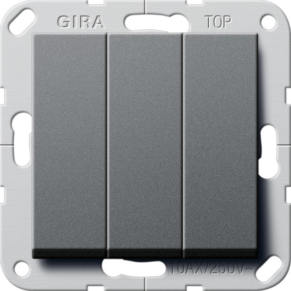Трехклавишный выключатель Gira SYSTEM 55, антрацит, 283228