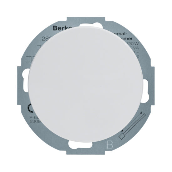 Светорегулятор-переключатель поворотный Berker R.CLASSIC, 420 Вт, белый блестящий, 28342089