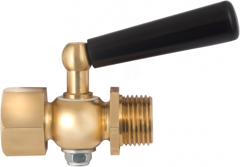 Кран трехходовой для манометра 1/2 ВН с фторопластовой прокладкой и натяжной гайкой