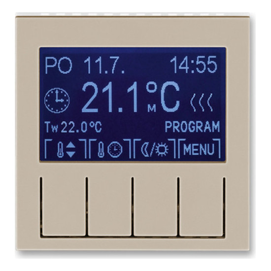 Терморегулятор универсальный программируемый ABB LEVIT, с дисплеем, кофе макиато // белый, 2CHH911031A4018