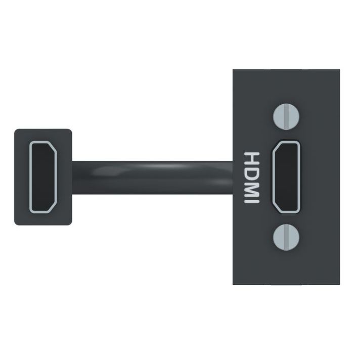 Розетка Schneider Electric HDMI UNICA MODULAR, скрытый монтаж, антрацит, NU343054