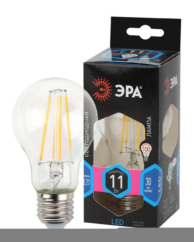 Лампа светодиодная филаментная F-LED A60-11W-840-E27 11Вт A60 грушевидная 4000К нейтр. бел. E27 Эра Б0035026
