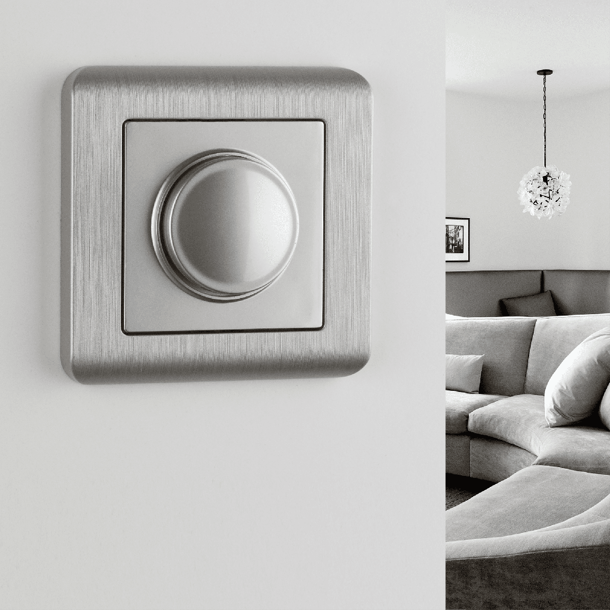 Рамка из поликарбоната на 1 пост Stream серебряный W0012106