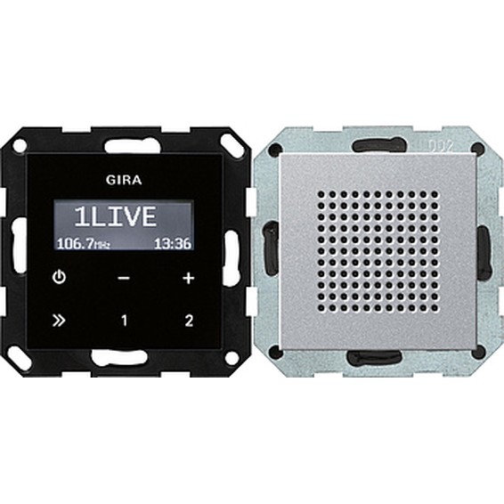 Цифровое FM-радио Gira SYSTEM 55, алюминий, 228026