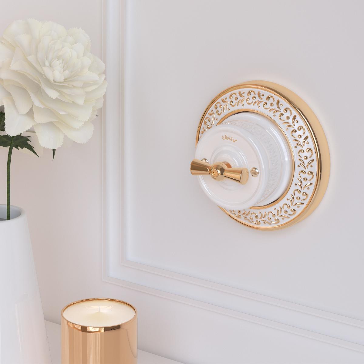 Переключатель/выключатель одноклавишный белый Ретро W5612001