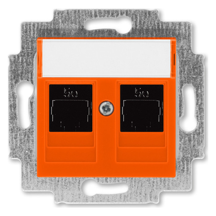 Розетка компьютерная 2xRJ45 ABB LEVIT, , оранжевый, 2CHH295118A6066