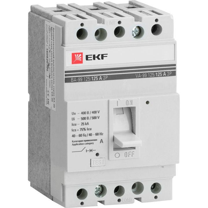 Автоматический выключатель EKF 3п 125/125А 25кА ВА-99 PROxima  mccb99-125-125