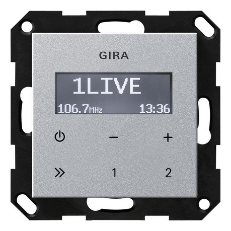 Радиоприемник Gira SYSTEM 55, с дисплеем, алюминий, 228426