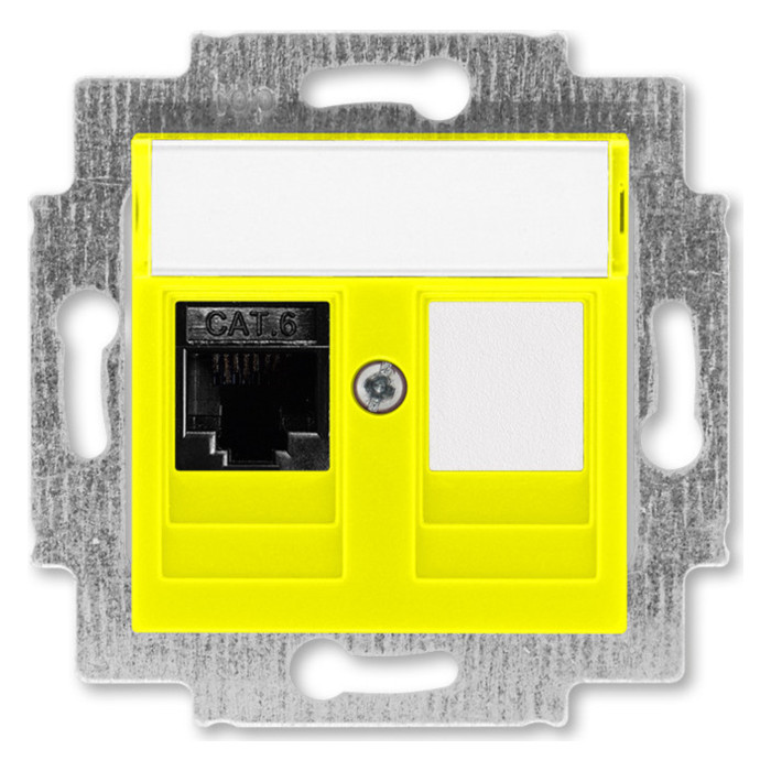 Розетка компьютерная RJ45 ABB LEVIT, , желтый, 2CHH296117A6064