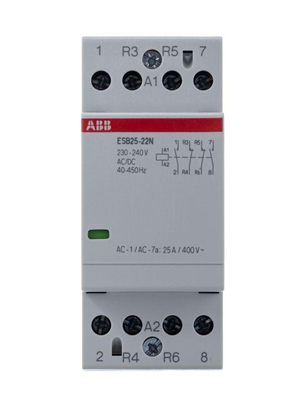 Контактор ABB модульный ESB25-22N-06 (25А АС-1 2НО+2НЗ) катушка 230В AC ...