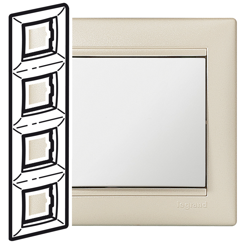 Рамка 4п вер Жемчужный VLN