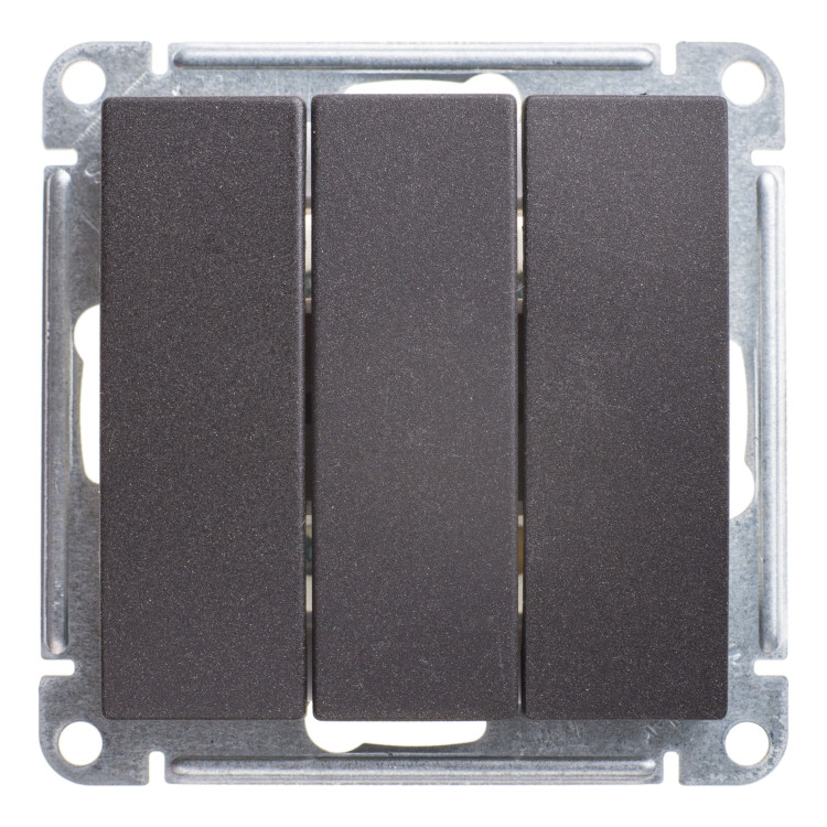 Трехклавишный выключатель Schneider Electric W59, черный бархат, VS0510-351-6-86