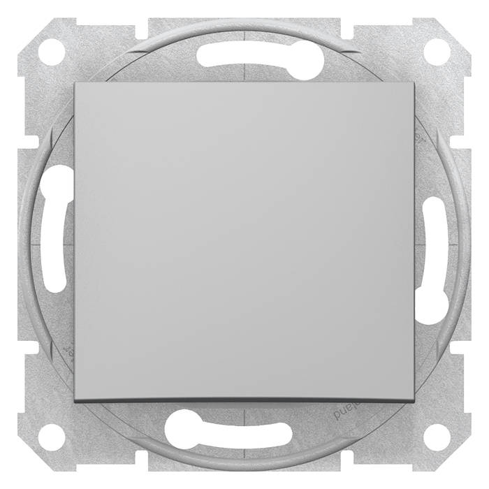 Выключатель одноклавишный кнопочный Schneider Electric SEDNA, алюминий, SDN0420160
