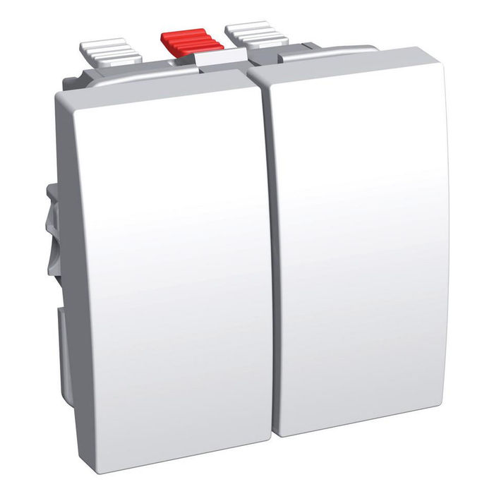 Двухклавишный проходной выключатель Schneider Electric ALTIRA, белый, ALB45056