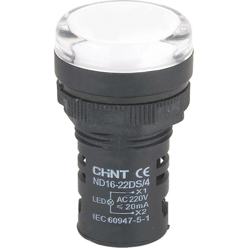 Индикатор ND16-22DS/2C бел. компактный встроен. резистор IP65 AC/DC 24В (R) (CHINT) 828112