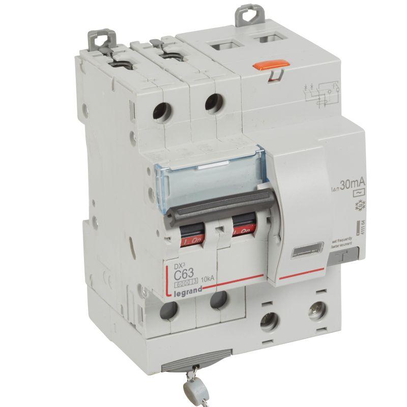Выключатель автоматический дифференциального тока 2п C 63А 30мА тип AC 10кА DX3 4мод. Leg 411164