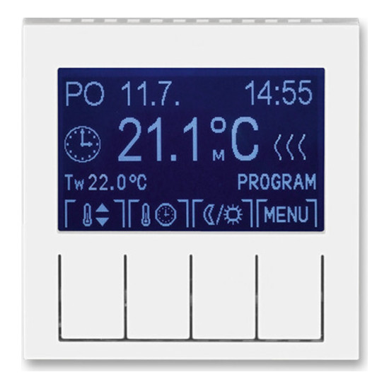 Терморегулятор универсальный программируемый ABB LEVIT, с дисплеем, белый // ледяной, 2CHH911031A4001