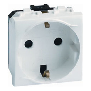 Розетка на 2 модуля DKC BRAVA, скрытый монтаж, с заземлением, со ...