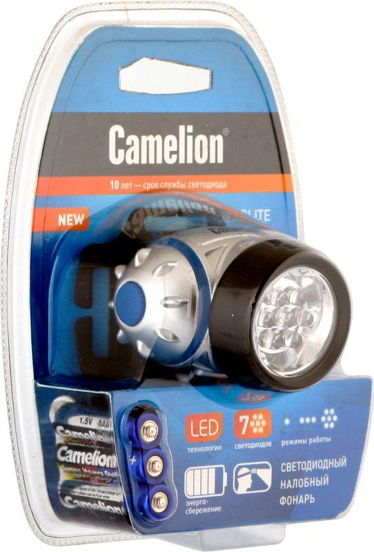 Налобный  фонарь LED5310-7F3 (7LED 3 режима; 3хR03 в комплекте; метал.) Camelion 7534