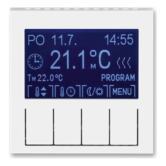 Терморегулятор универсальный программируемый ABB LEVIT, с дисплеем, белый // белый, 2CHH911031A4003